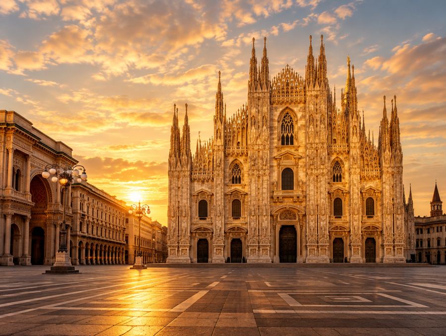Il Duomo di Milano al tramonto